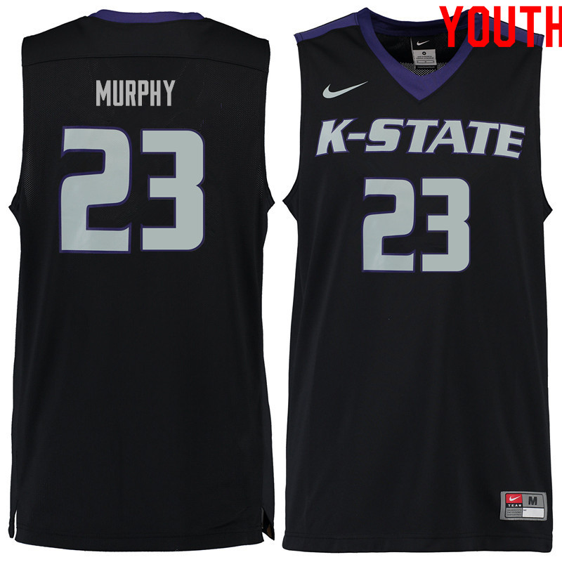Youth #23 Montavious Murphy Kansas State Wildcats College Basketball Jerseys Sale-Black